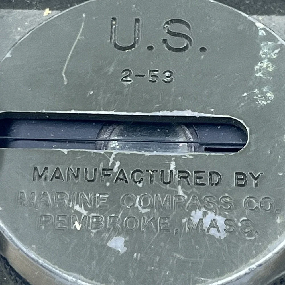 1953 Korean War Lensatic Magnetic Marine Compass Co Pembroke, Mass Marine Corp